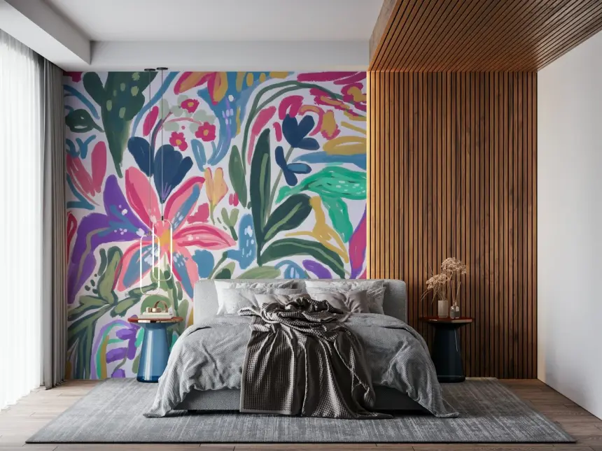 Vibrant Bloomscape Wall Mural