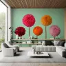 Vibrant Dahlia Blooms Botanical Wall Mural 7