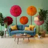 Vibrant Dahlia Blooms Botanical Wall Mural 8