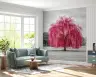 Vibrant Pink Willow Tree Landscape Wall Mural 6