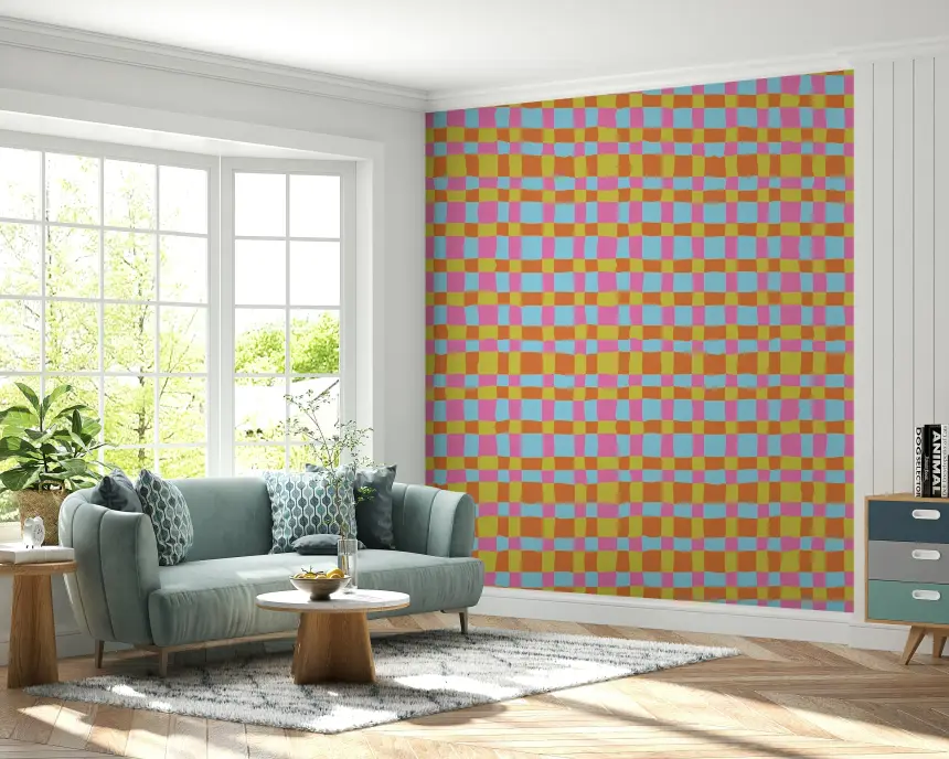 Vibrant Quilt Blocks Wall Mural