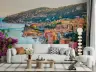 Sunlit Riviera Hillside Harbor Town Wall Mural 7
