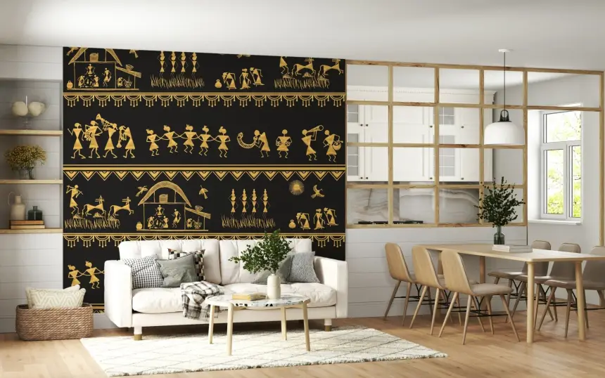 Warli Wisdom Wall Mural