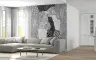 Bohemian Abstract Figures Black and White Wall Mural 6