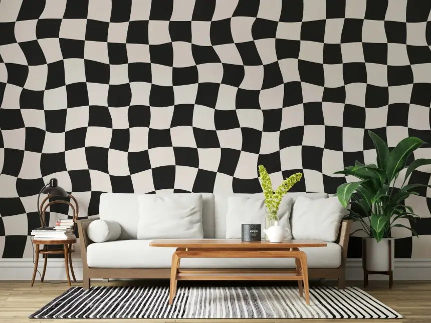 Wavy Check Wall Mural
