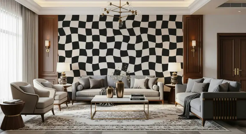 Wavy Check Wall Mural