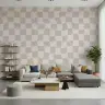 Soft Wavy Checkerboard Pattern Wall Mural 6
