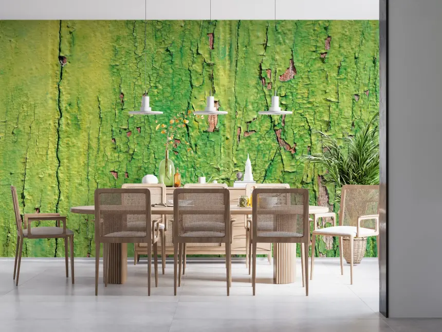 Weathered Green Wall Wall Mural