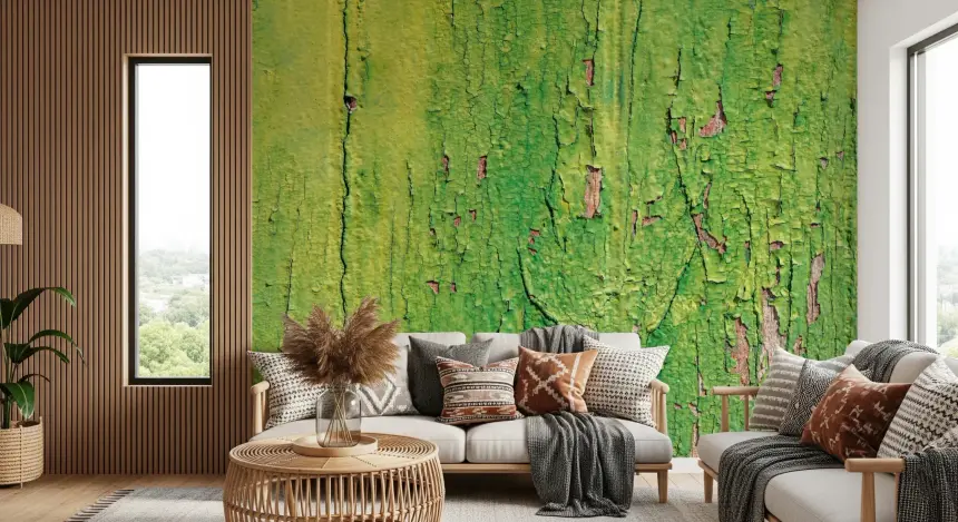 Weathered Green Wall Wall Mural