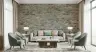 Mottled Grey Brown Natural Stone Wall Mural 7