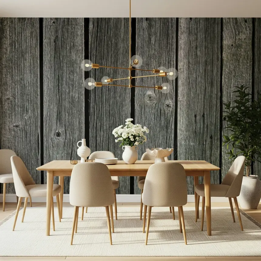 Weathered Wood Panel Wall Mural