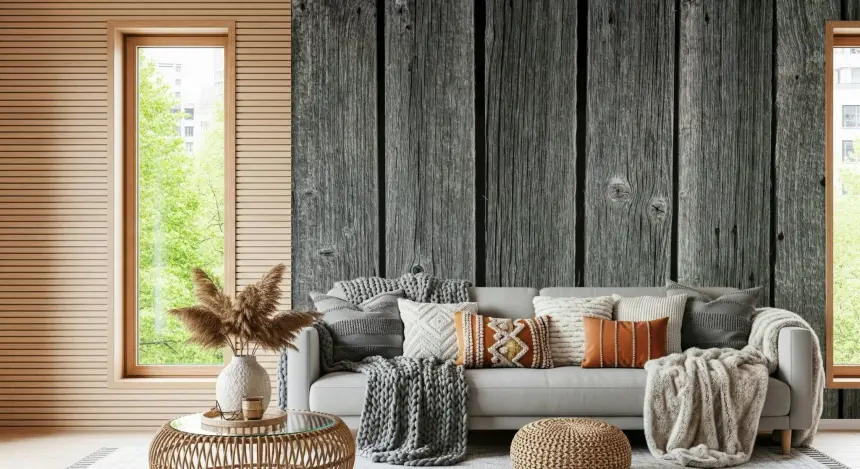 Weathered Wood Panel Wall Mural