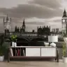 London Westminster Bridge Monochrome Wall Mural 6