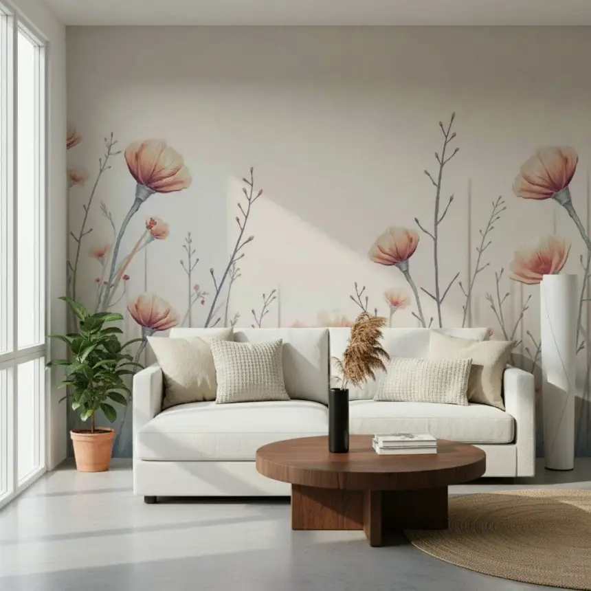 Whispering Blooms Wall Mural