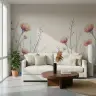 Blushing Poppies Delicate Watercolor Wall Mural 7