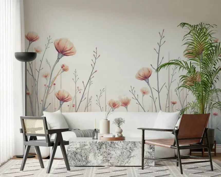 Whispering Blooms Wall Mural