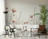 Blushing Poppies Delicate Watercolor Wall Mural 6