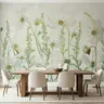 White Cosmos Floral Wall Mural 6