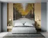 Vibrant Golden Foliage Tree Avenue Wall Mural 8