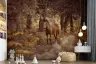 Wild Horse in Golden Autumn Forest Wall Mural 7