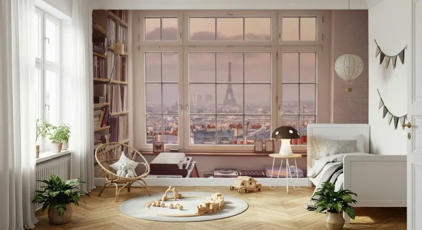 Window to Paris Wall Mural