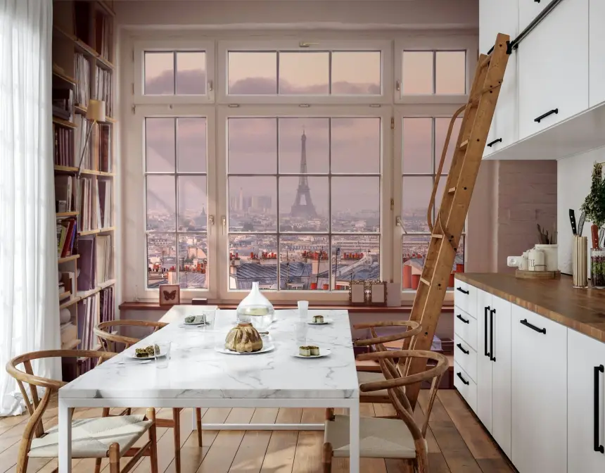 Window to Paris Wall Mural
