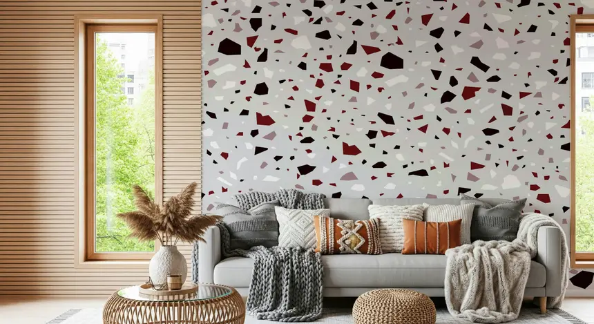 Wine Terrazzo Wall Mural - 2742099
