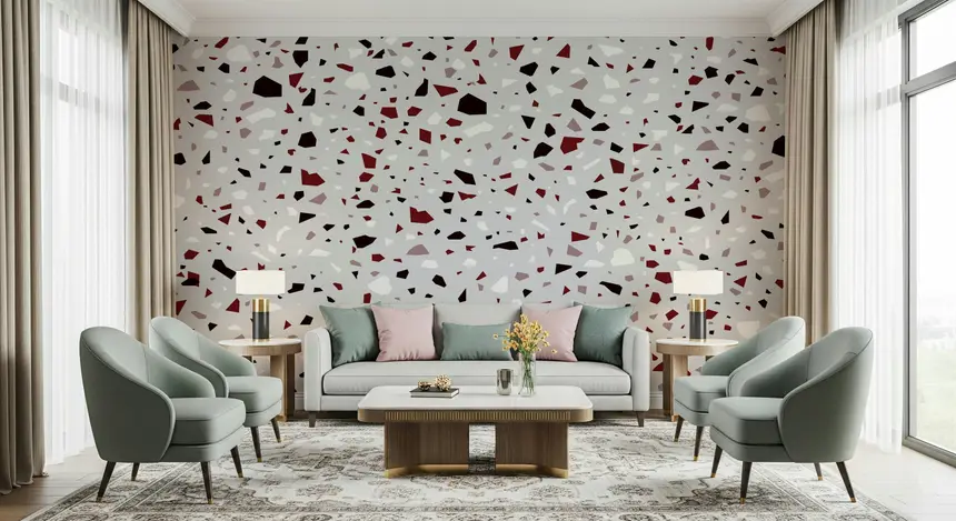 Wine Terrazzo Wall Mural - 2742099