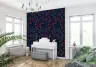 Crimson Berries and Teal Foliage Pattern Wallpaper 8