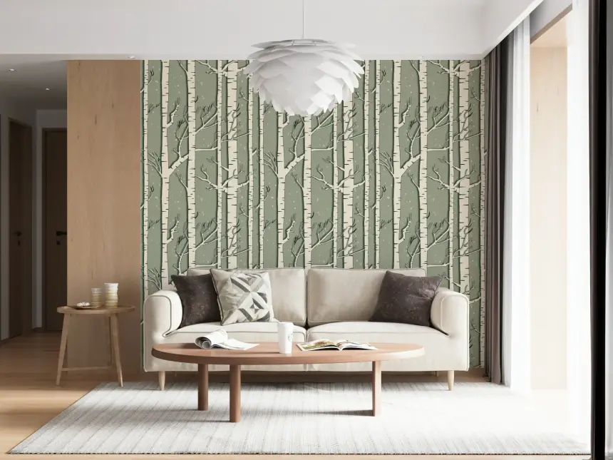 Winter Birch Whispers Wallpaper