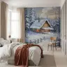 Cozy Winter Cabin in Snowy Forest Wall Mural 8