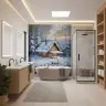 Cozy Winter Cabin in Snowy Forest Wall Mural 7