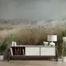 Misty Frosted Riverbank Reeds Scenic Wall Mural 7