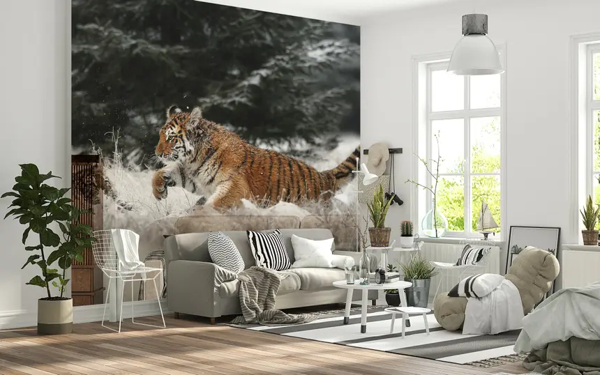 Winter Play: Tiger Cubs Wall Mural -2194650