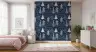 Hand-Drawn Forest Navy White Kids Room Wallpaper 6