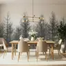 Monochrome Bare Trees Forest Wall Mural 7