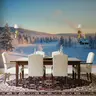 Serene Winter Landscape with Distant Cabin Wall Mural 6