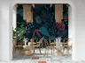 Vibrant Stylized Botanical Forest Wall Mural with Birds 7