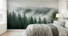 Fog-Kissed Verdant Evergreen Forest Mural 6