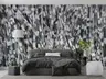 Monochrome Striped Grass Botanical Wall Mural 7