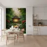 Tranquil Japanese Pavilion and Bamboo Forest Wall Mural 8