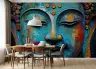 Abstract Buddha Face Wall Mural 8