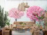 Giant Pink Zinnia Floral Wall Mural 8