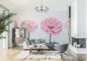 Giant Pink Zinnia Floral Wall Mural 7