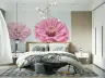Giant Pink Zinnia Floral Wall Mural 6