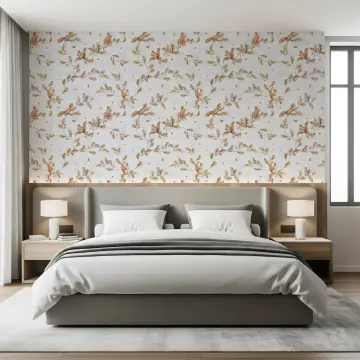 Squirrels and Oak Branches Wallpaper