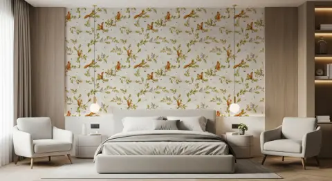 Squirrel and Oak Leaf Wallpaper