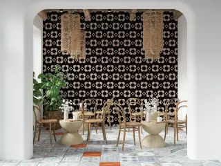 Retro Floral Geometric Wallpaper