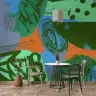 Emerald Ocean Terracotta Abstract Swirls Wall Mural 4