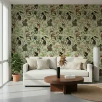 Whimsical Monkey Tea Party Wallpaper